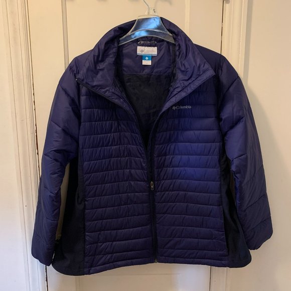 Columbia Powder Pillow Hybrid Puffer Jacket Purple Coat Women’s Size 2X EUC - Picture 3 of 6